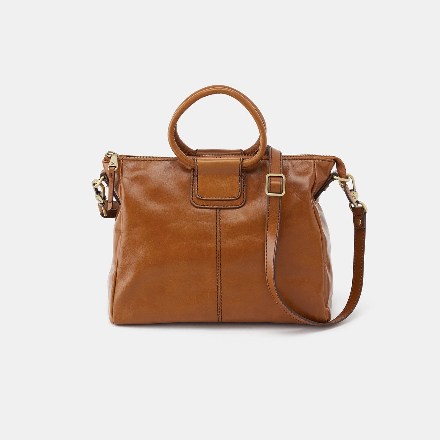 Sheila Medium Satchel in Polished Leather - Truffle Fashion Comfort