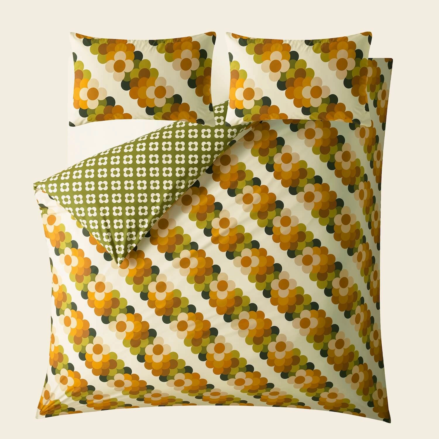 Retro Flower Stripe Bed Linen Set - Multi Casual Function Stylish Detail