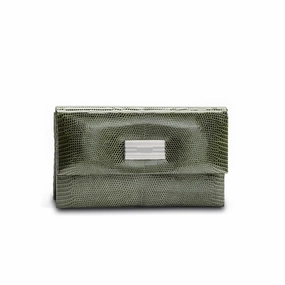 Monogram Clutch, Mini - Green Exotic Lizard Stylish Journey