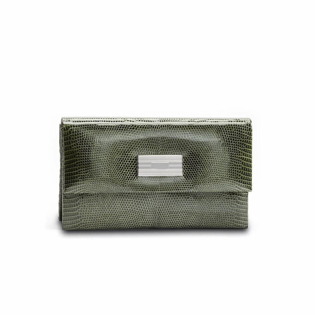 Monogram Clutch, Mini - Green Exotic Lizard Stylish Journey