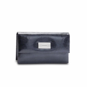 Monogram Clutch, Mini - Navy Exotic Lizard Fashion Utility Comfort Companion