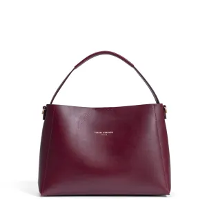 Montmartre B??atrice bordeaux red vegetable tanned leather handbag Minimal Style Sophisticated Daily