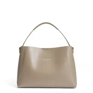 Trendy Appeal Zipper Pocket Montmartre B??atrice taupe vegetable tanned leather handbag