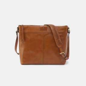 Romy Medium Crossbody in Polished Leather - Truffle Trendy Practical Gear Smooth stitching ensures a polished and professional look