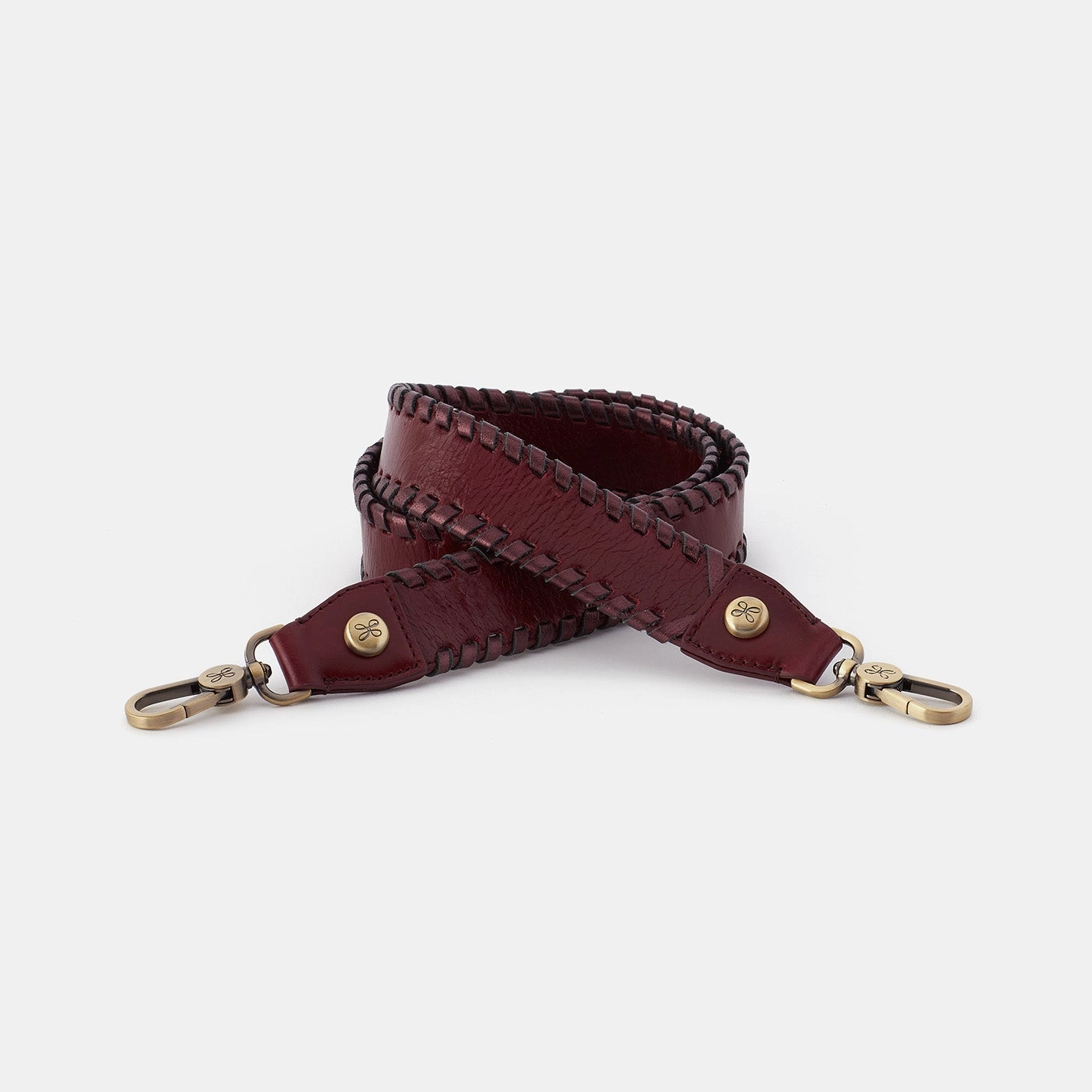 Weekend Companion Outdoor Gear Whipstitch Guitar Strap In Polished Leather - Winterberry