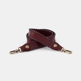 Weekend Companion Outdoor Gear Whipstitch Guitar Strap In Polished Leather - Winterberry
