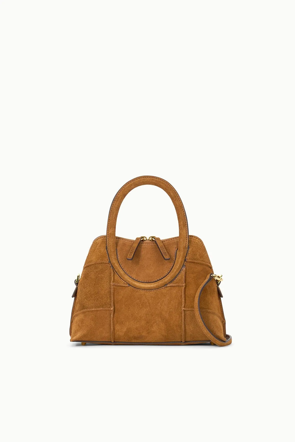 Embroidered Shopper NAOMI MINI SATCHEL | TAN SUEDE