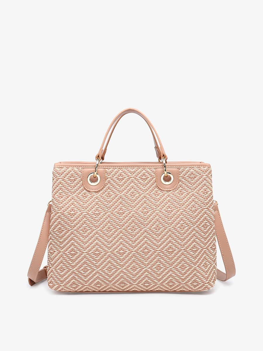 Trendy Look Elegant Detailing Nancy Vegan Diamond Woven Tote