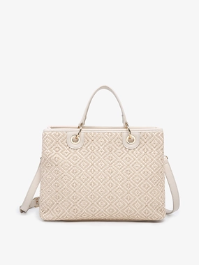 Nancy Vegan Diamond Woven Tote Fashion Focus Exclusive Style