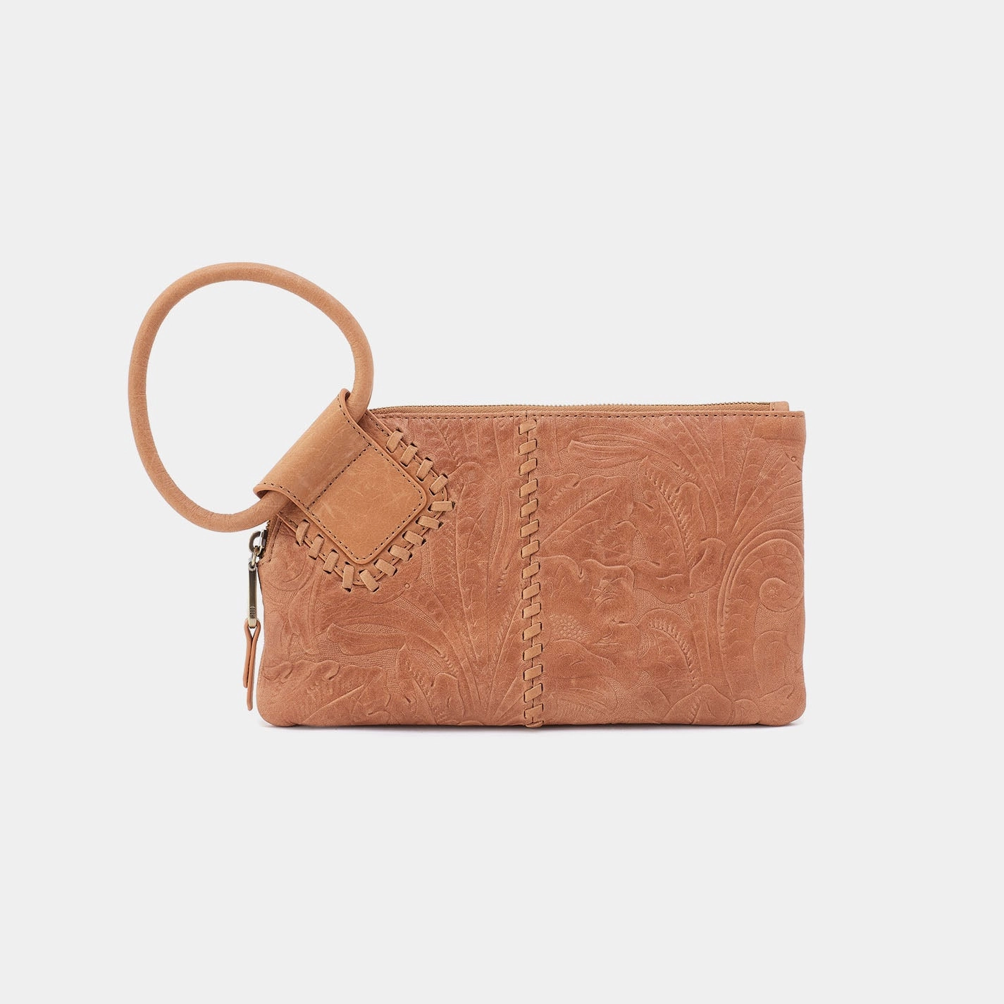 Sable Wristlet In Tooled Embossed Leather - Saddle Tooled Emboss Elegant accessory