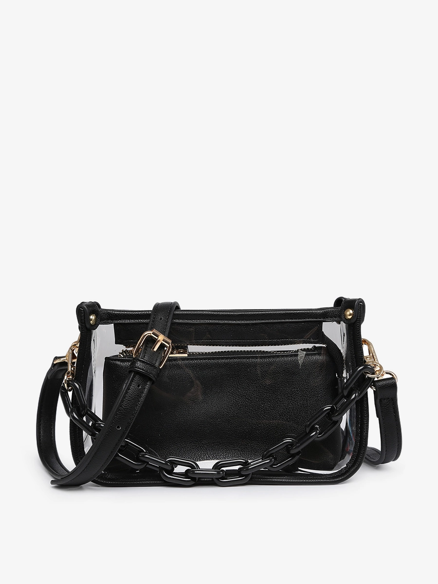 Jessica Vegan Clear Crossbody Luxury Texture Luxury Detailing
