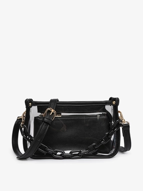Jessica Vegan Clear Crossbody Luxury Texture Luxury Detailing