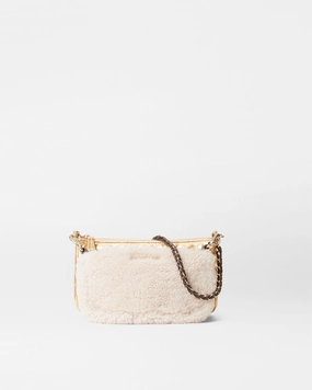 Shearling and Gold Metallic Leather Crosby Convertible Crossbody Compact Commuter Style Versatile Modern Outfit