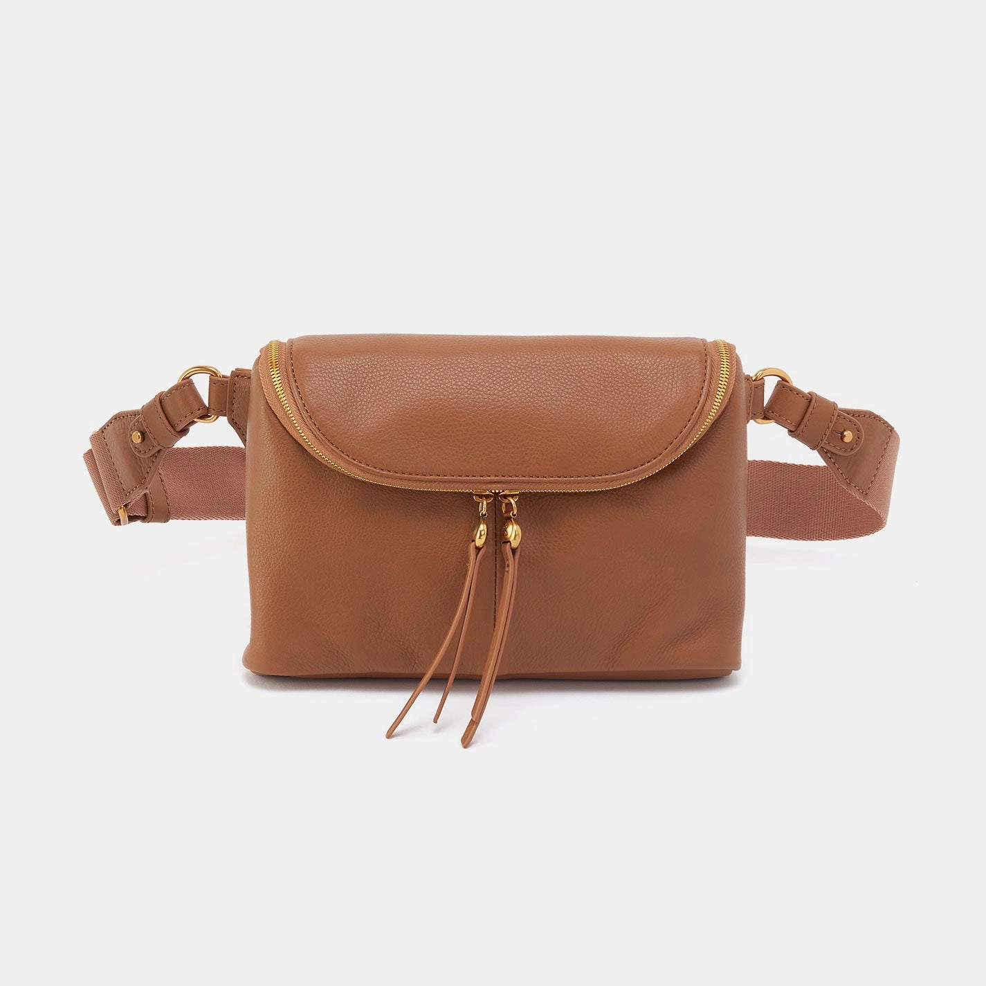 Fern Large Belt Bag in Pebbled Leather - Warm Honey Minimal Carry