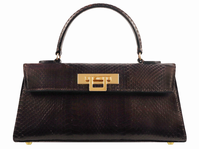 Casual Journey Elegant Durability Fonteyn East West Snakeskin - Metallic Brown