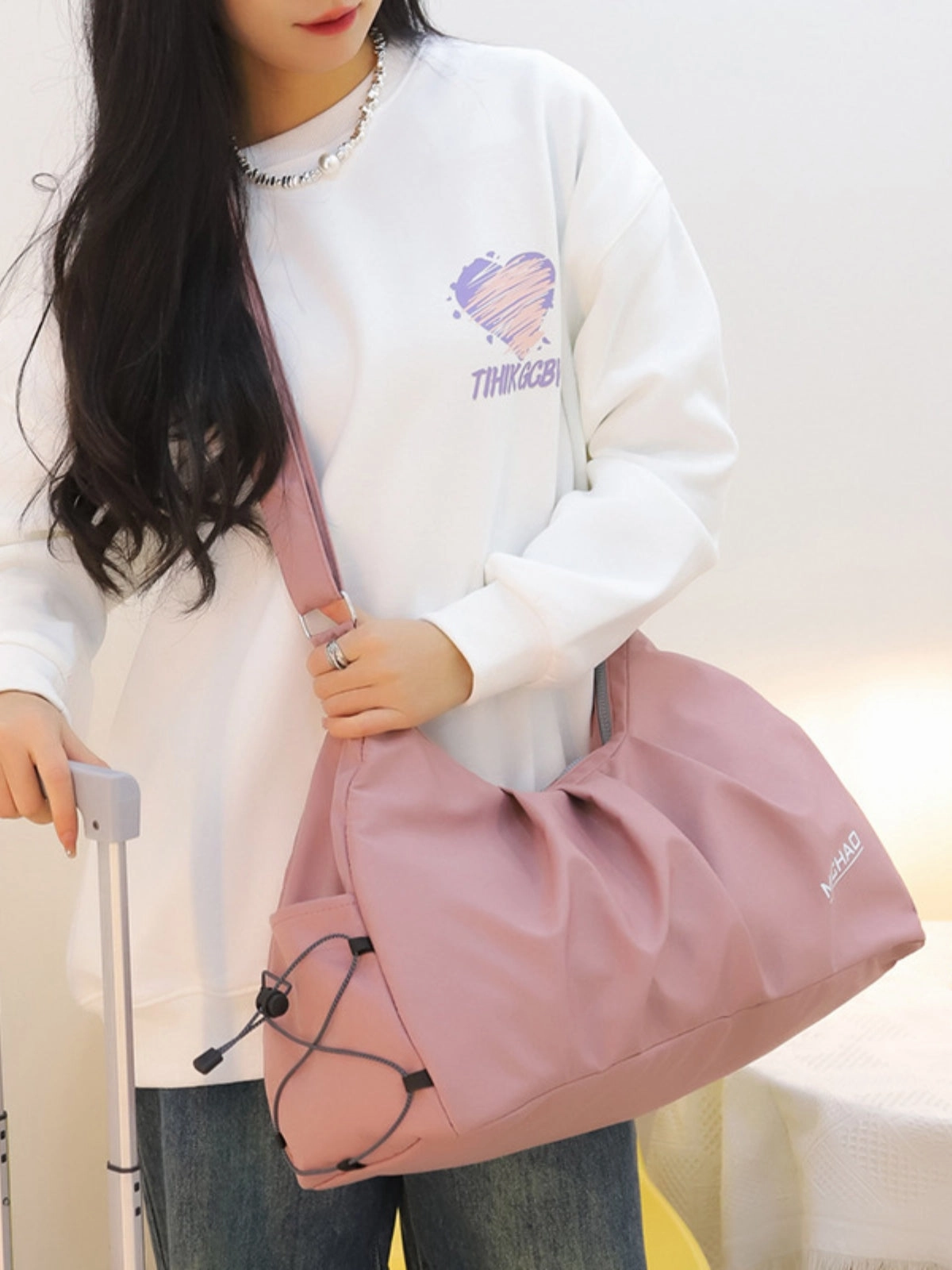 Oxford Cloth Adjustable Strap Large Capacity Crossbody Bag Versatile Fashion Style Chic Accent