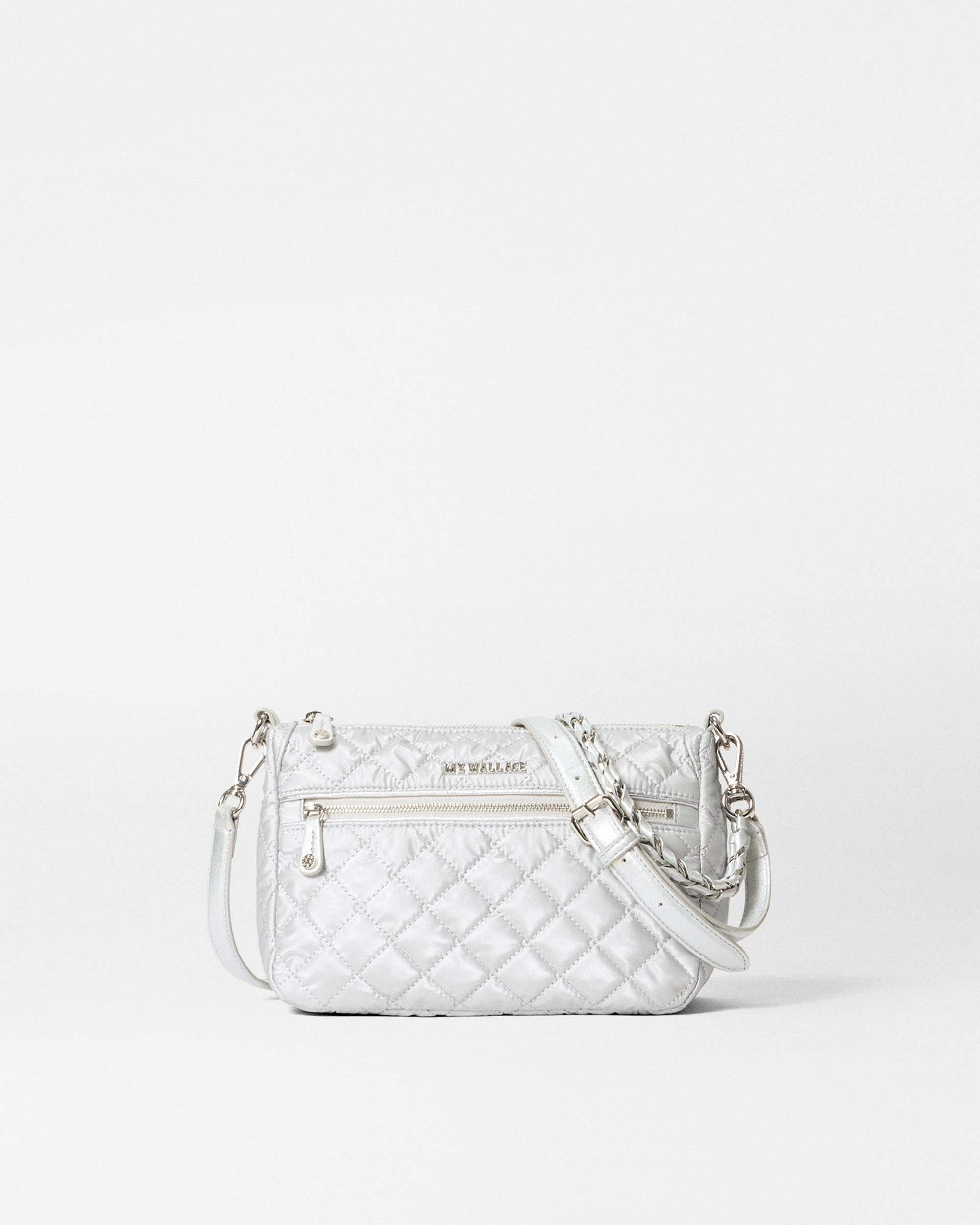 Oyster Metallic Crosby Ella Crossbody Sleek Minimal Look