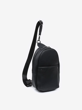 Glam Style Fine Weave Pamela Vegan Double Zip Sling Bag