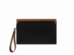 Daily Gear Soft Texture Paquita Bag in Logo Jacquard Print - Black/Tan