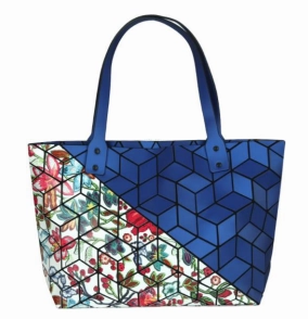 Flexible Carry Elegant Function Patrizia Luca Diagonal Two Tone Slanted Square Tote Style 0H01M2D