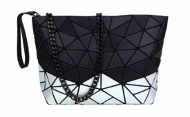 Patrizia Luca Two Tone Slanted Square Clutch Style 0H03B2 Street Fashion