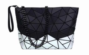 Patrizia Luca Two Tone Slanted Square Clutch Style 0H03B2 Street Fashion