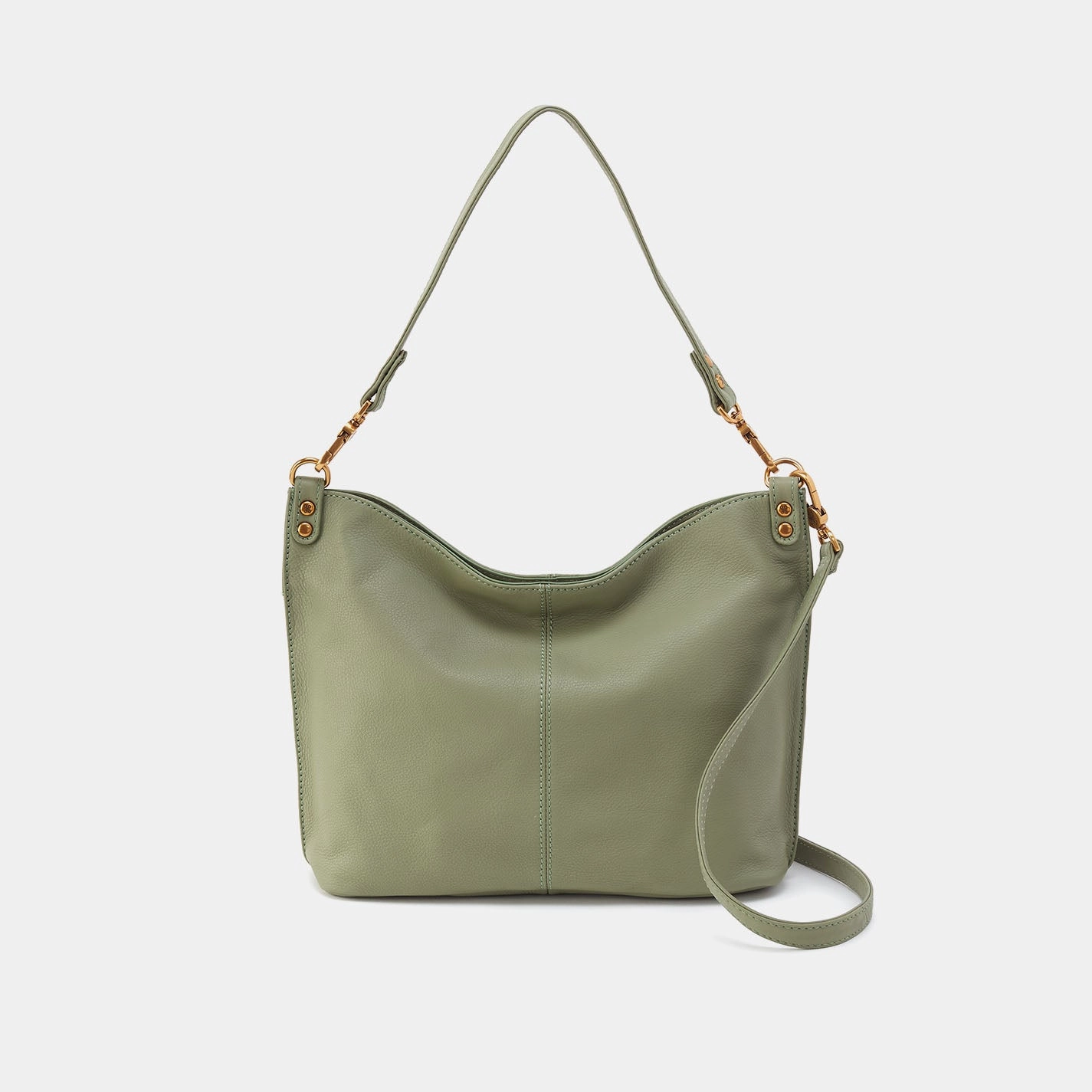 Comfort Style Pier Shoulder Bag In Pebbled Leather - Watercress