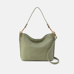 Pier Shoulder Bag In Pebbled Leather - Watercress Modern Design