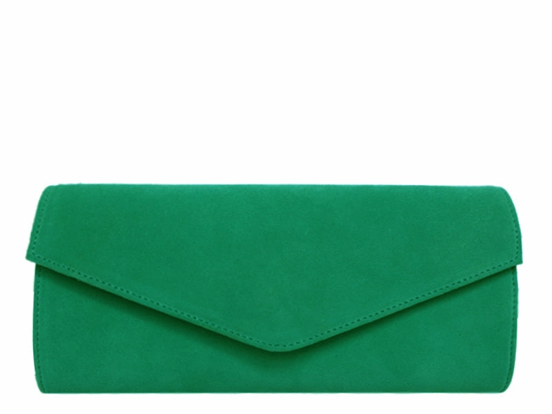 Quality craftsmanship Clutch Handbag Suede - Green Emerald