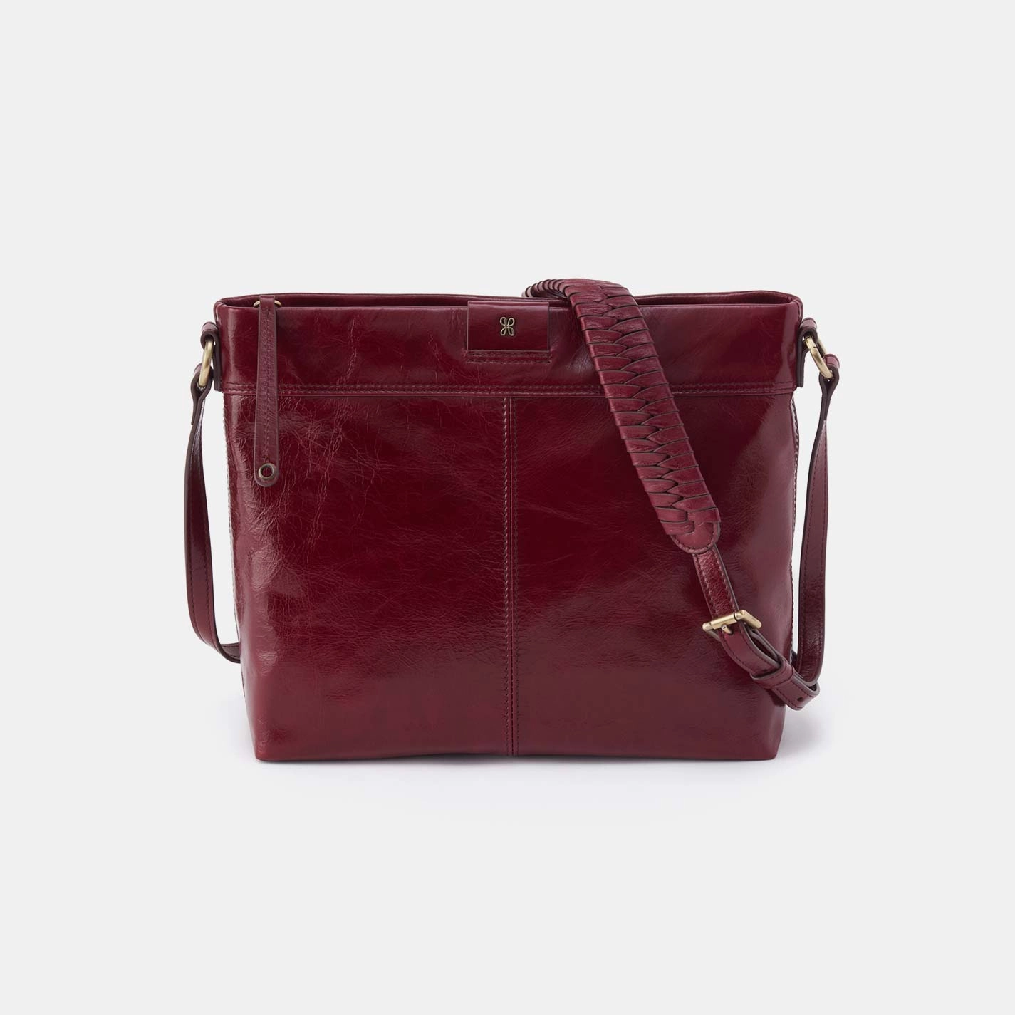 Smart Organizer Romy Medium Crossbody in Polished Leather - Saddleberry