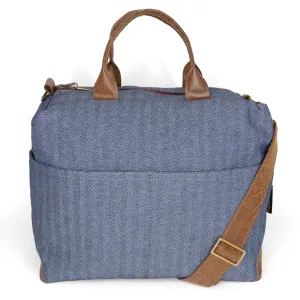 Modern Texture Poppi Pro Premier Purse: Blue Herringbone