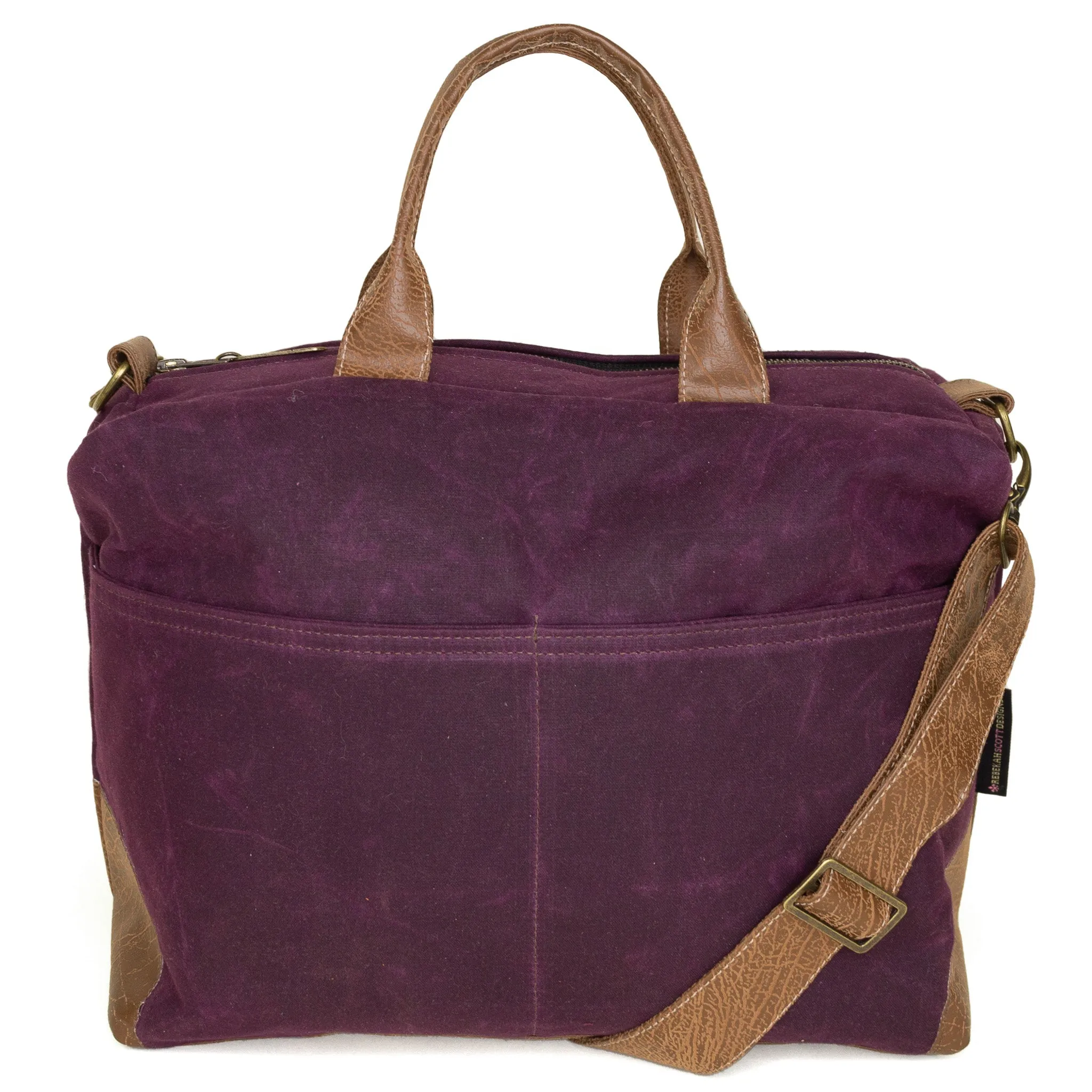 Light Travel Poppi Pro Premier Purse: Eggplant Waxed Canvas