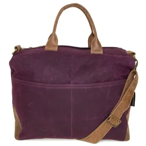 Light Travel Poppi Pro Premier Purse: Eggplant Waxed Canvas
