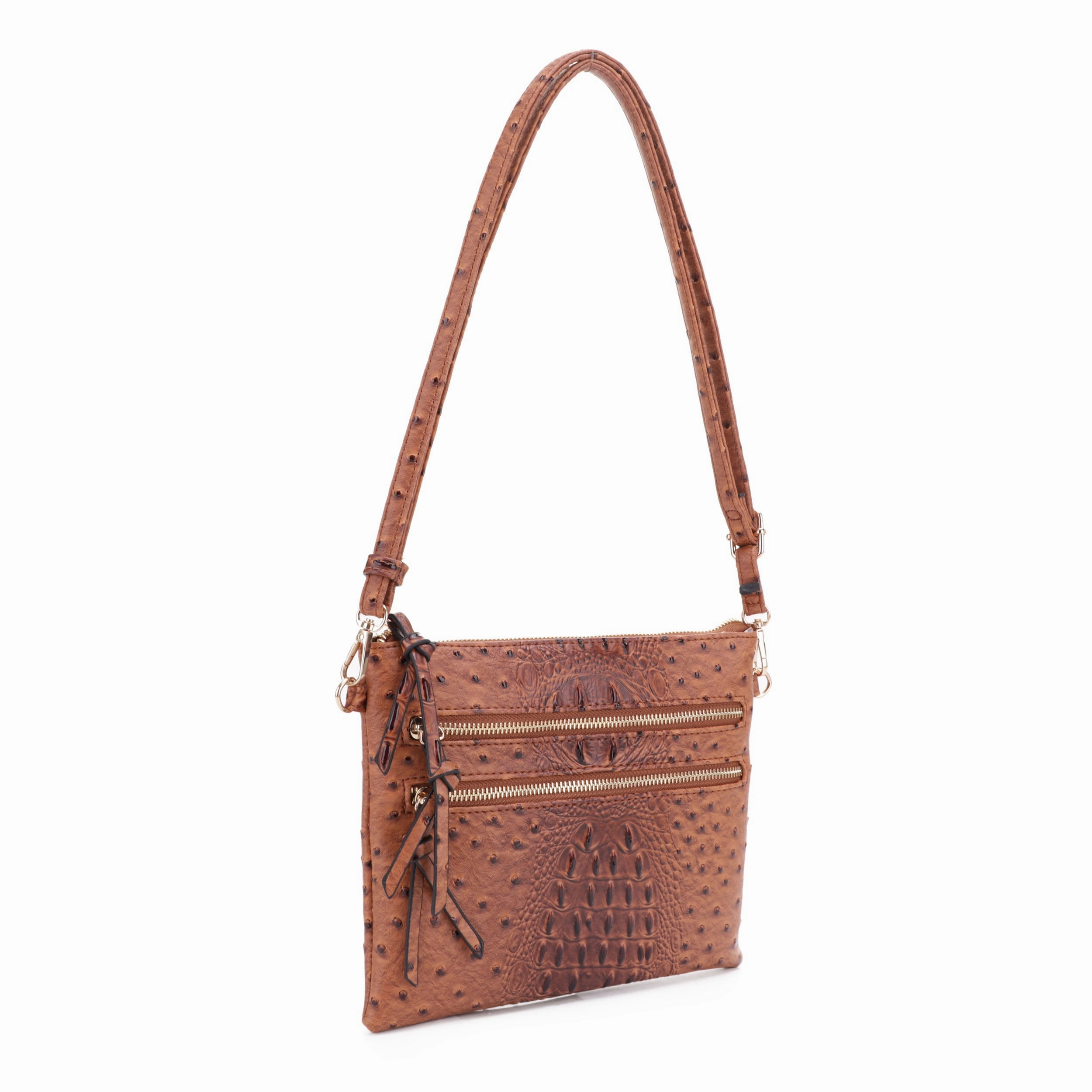 Camden Ostrich Crossbody Elegant Touch