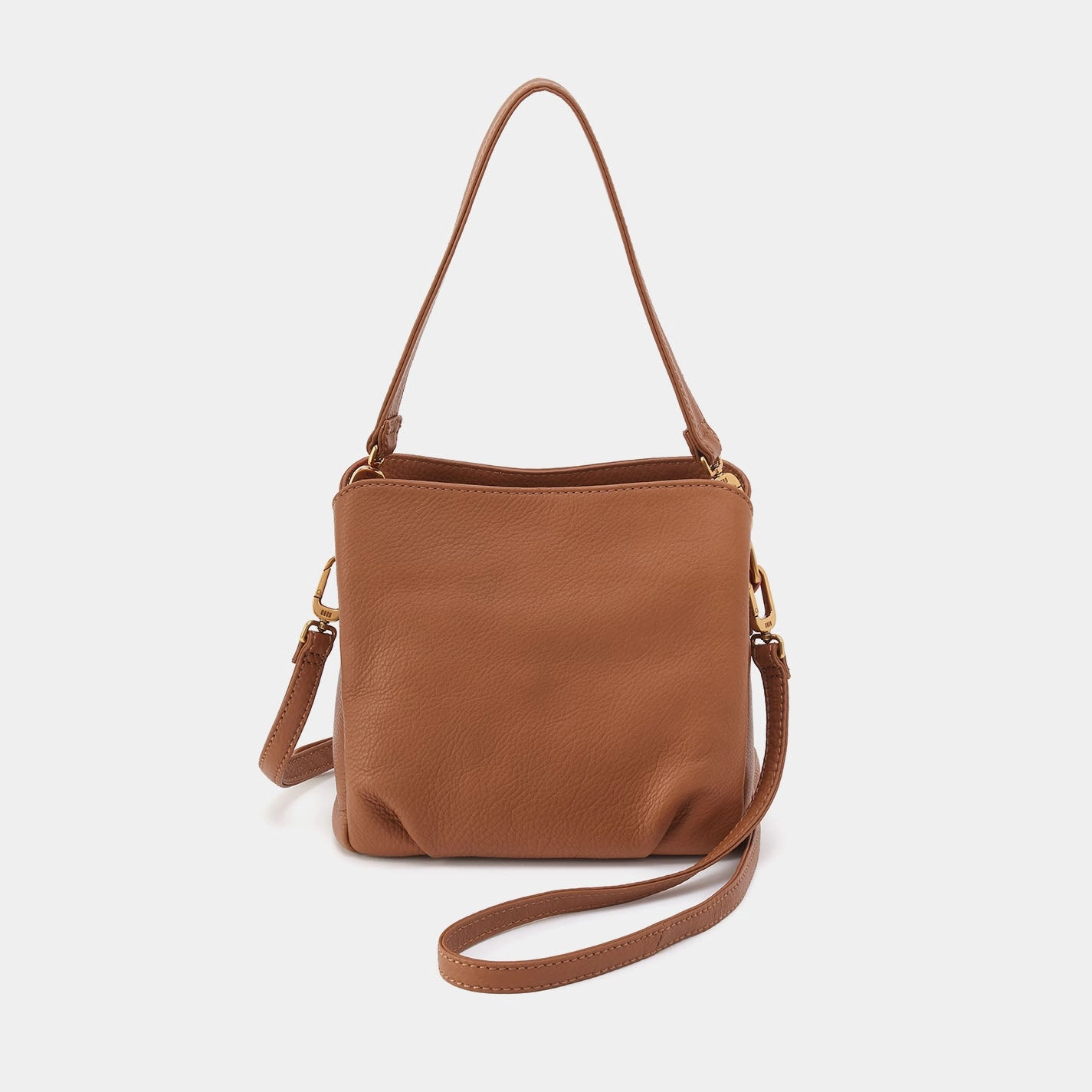 Starr Convertible Shoulder Bag in Pebbled Leather - Warm Honey Soft Leather Beach Ready
