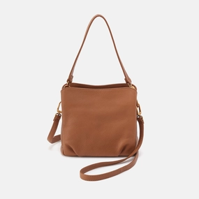 Starr Convertible Shoulder Bag in Pebbled Leather - Warm Honey Practical Compact Design