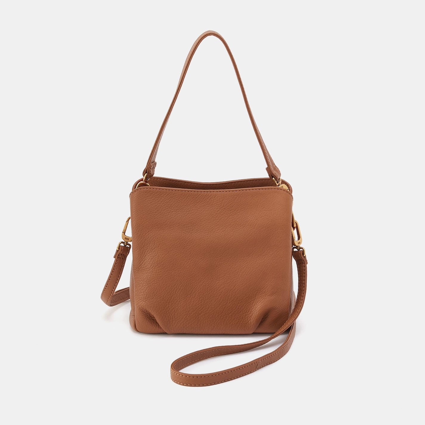 Starr Convertible Shoulder Bag in Pebbled Leather - Warm Honey Practical Compact Design
