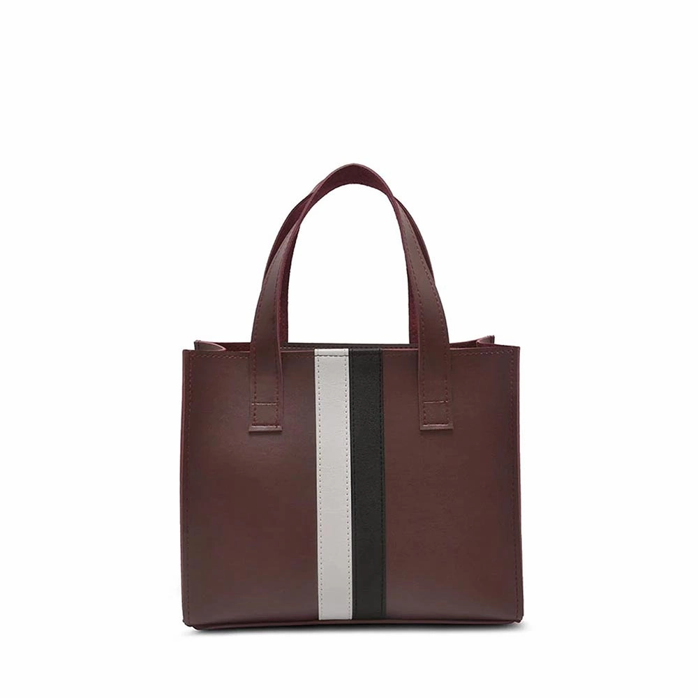 Fashion Minimalism Smart Design Strip Bag Maroon