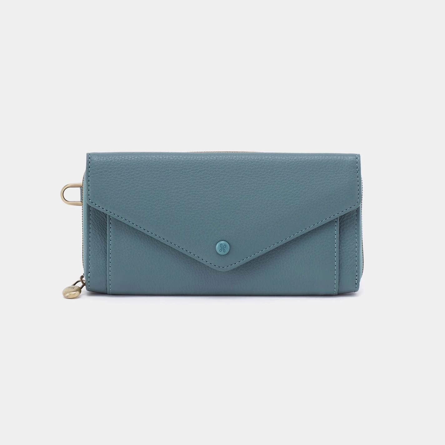 Goldie Large Wallet in Pebbled Leather - Agave Leaf Classic Proportion Modern Carry