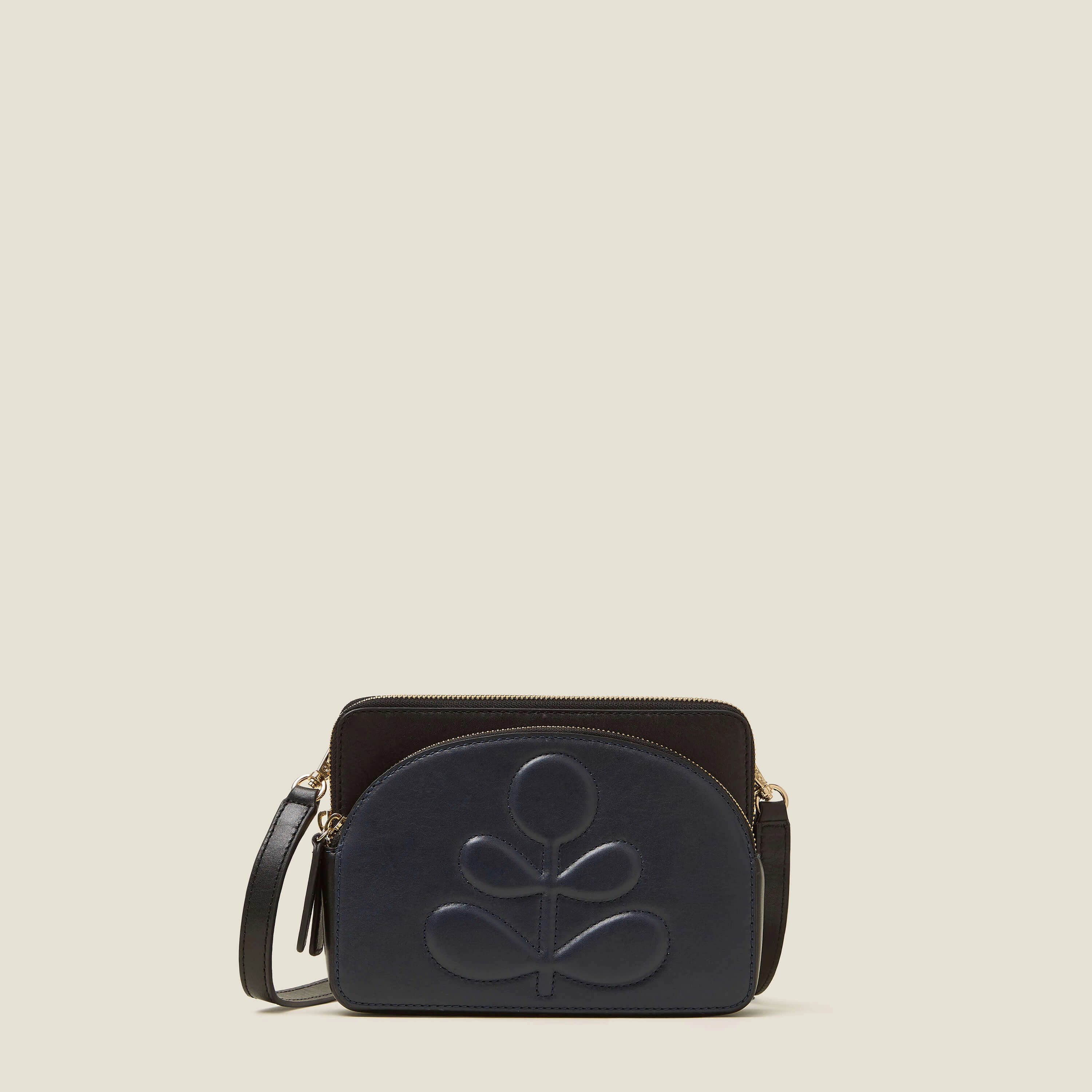 Smart Carry Sustainable Material Portia East Crossbody - Embossed Stem Navy