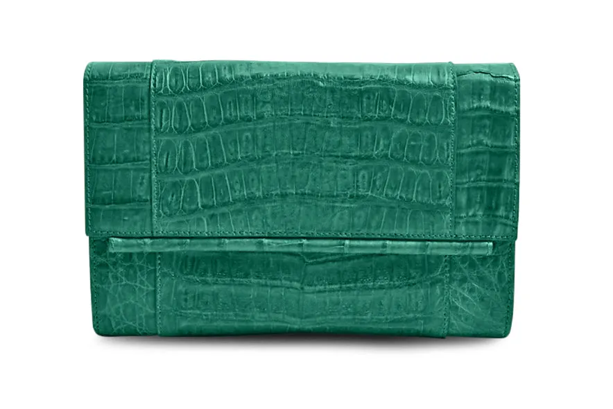 Contemporary Finish Quality Finish Clara Crocodile Clutch