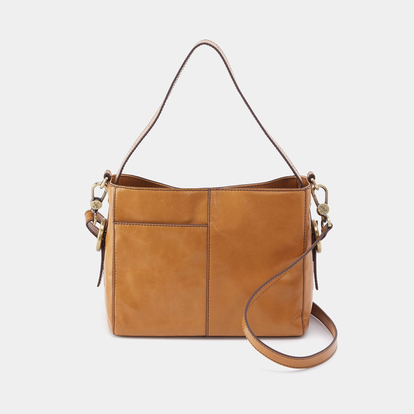 Render Small Crossbody In Polished Leather - Natural Elegant Urban Look