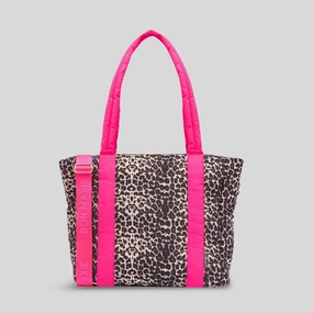 Everyday Tote Bag -- Neon Pink/Leopard Comfort Utility Smart Design