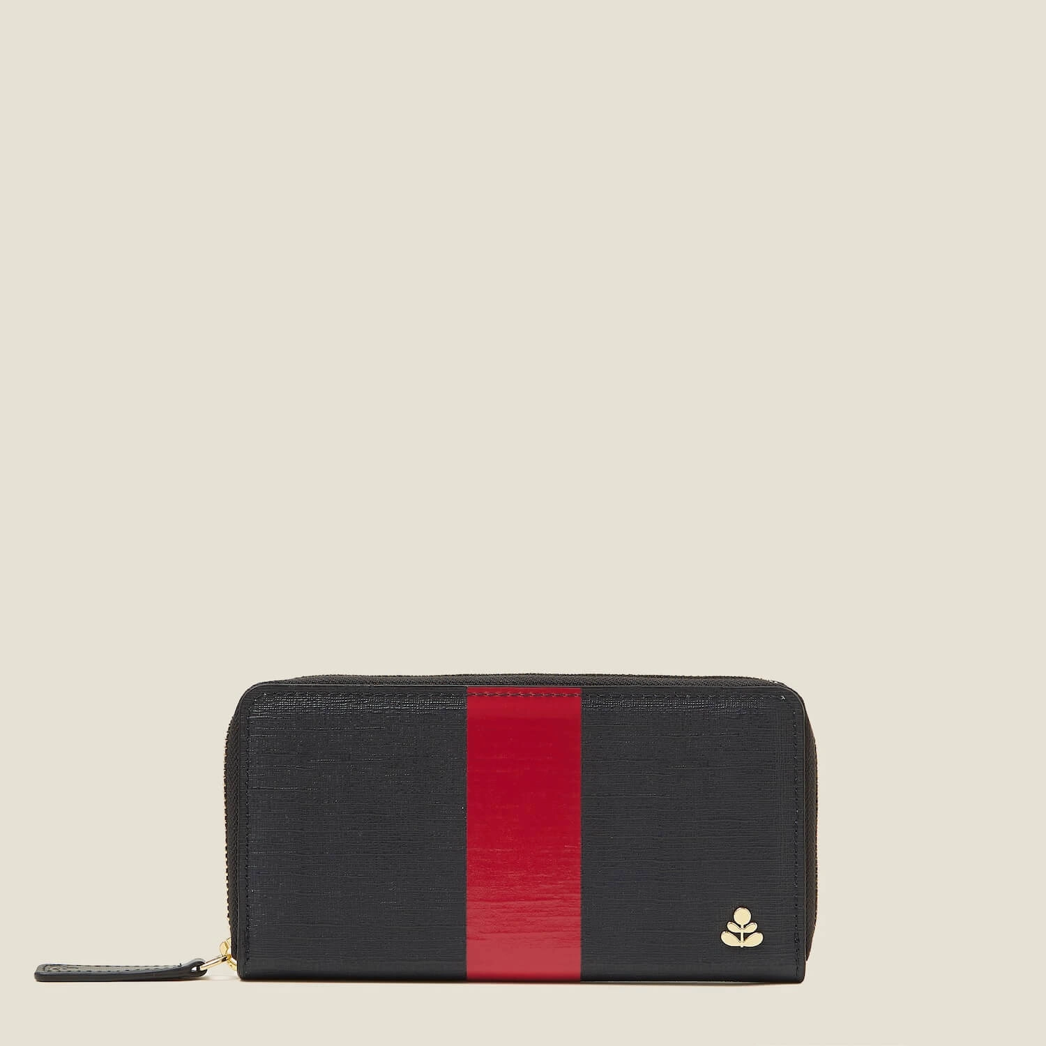 Compact Function Forget Me Not Wallet - Shiny Stripe Navy Red