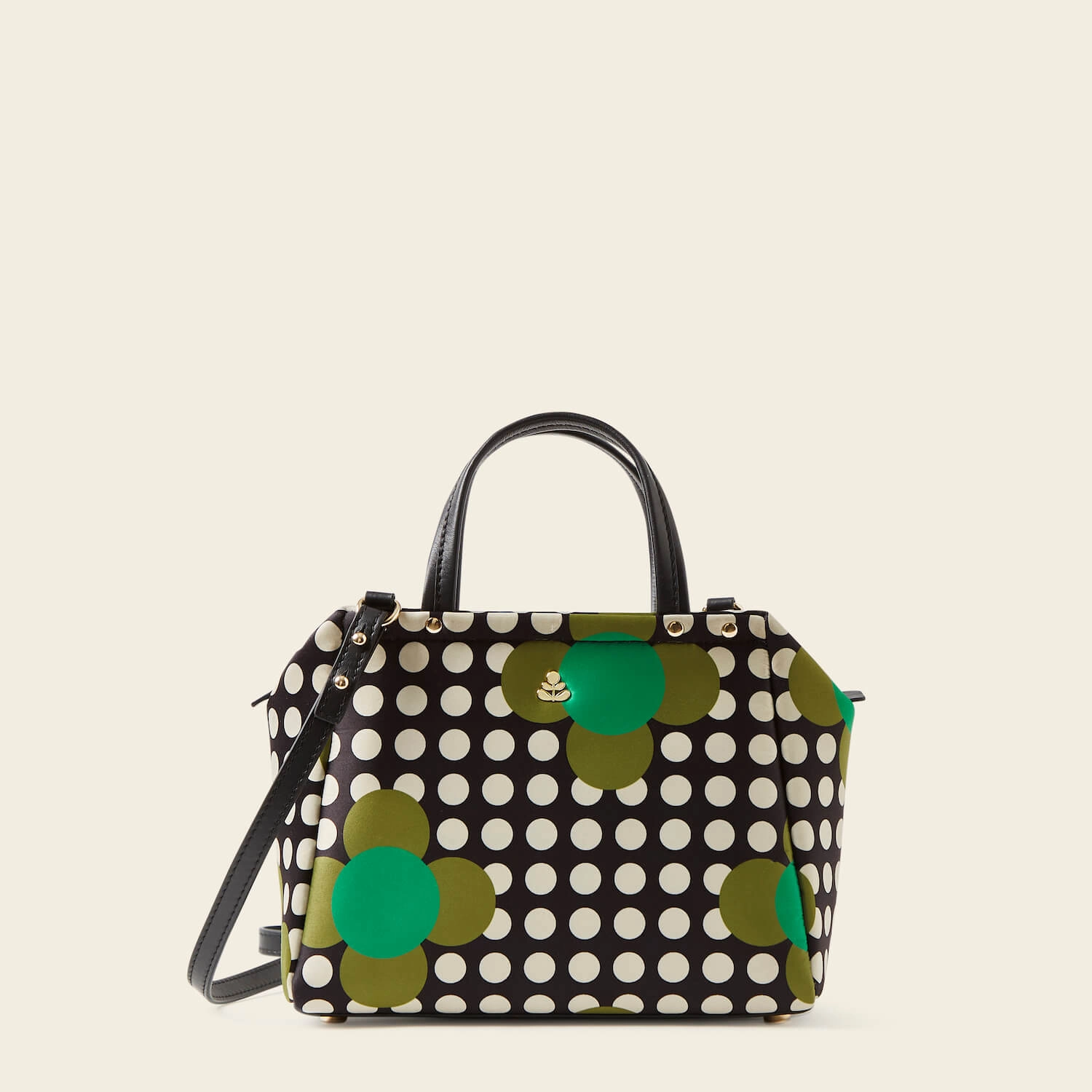Minimal Everyday Concertina Crossbody Tote - Jewel Flower Polka Dot