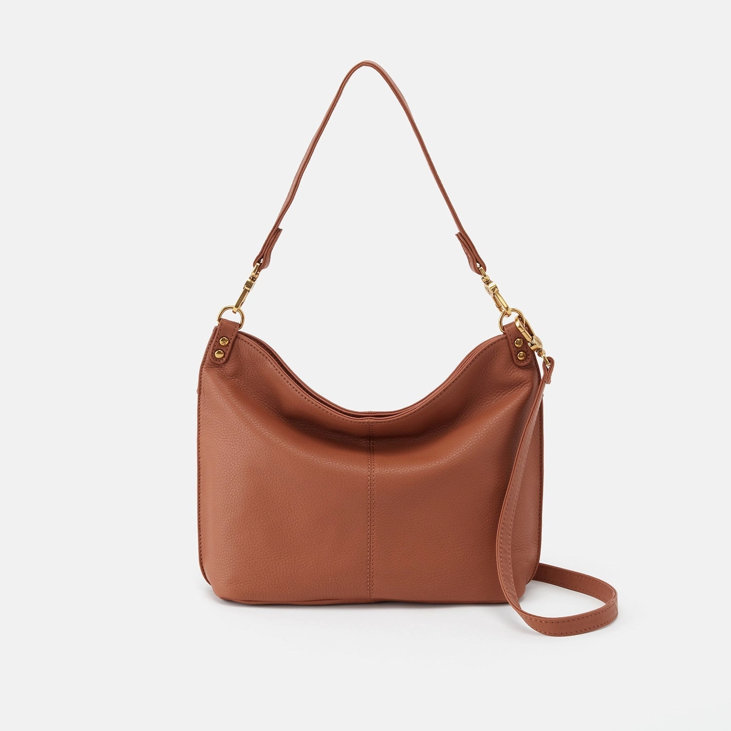 Pier Shoulder Bag in Pebbled Leather - Cashew Durable Utility