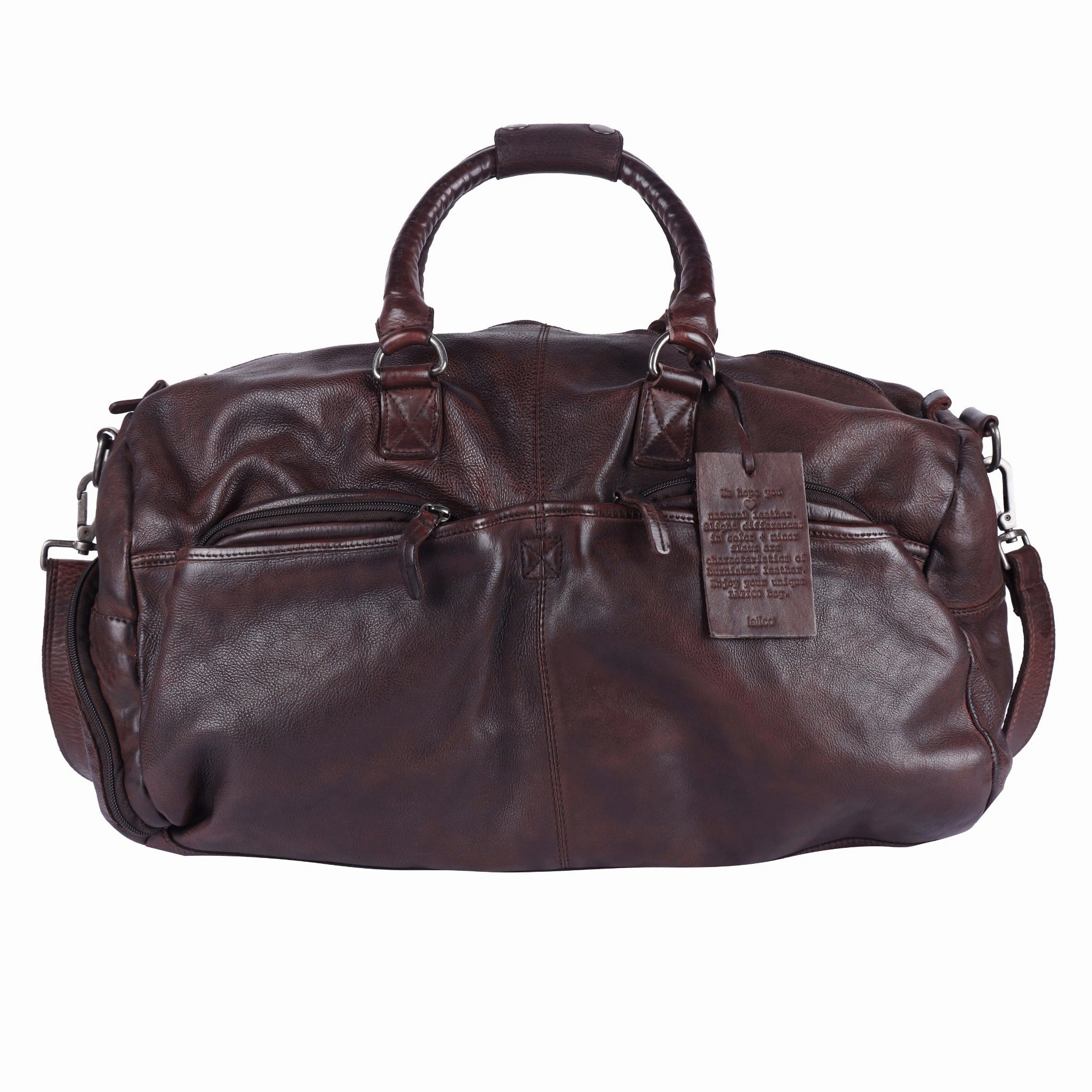 Charleston Leather Duffel Bag Comfort Grip Compact Carry