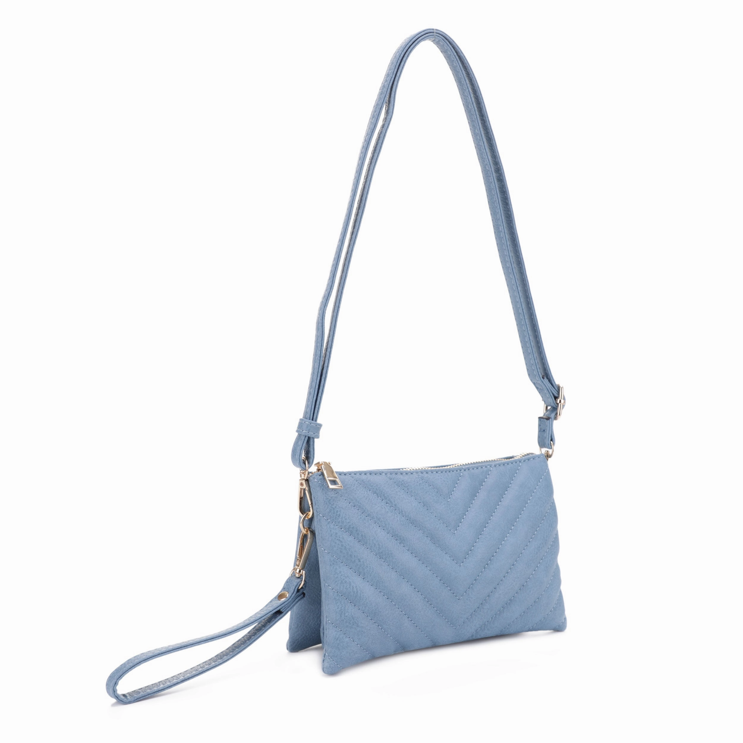 Callie Chevron Quilted Multi Compartment Crossbody Effortless Style