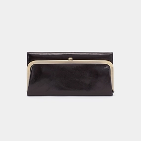 Rachel Continental Wallet in Polished Leather - Black Outdoor Ready