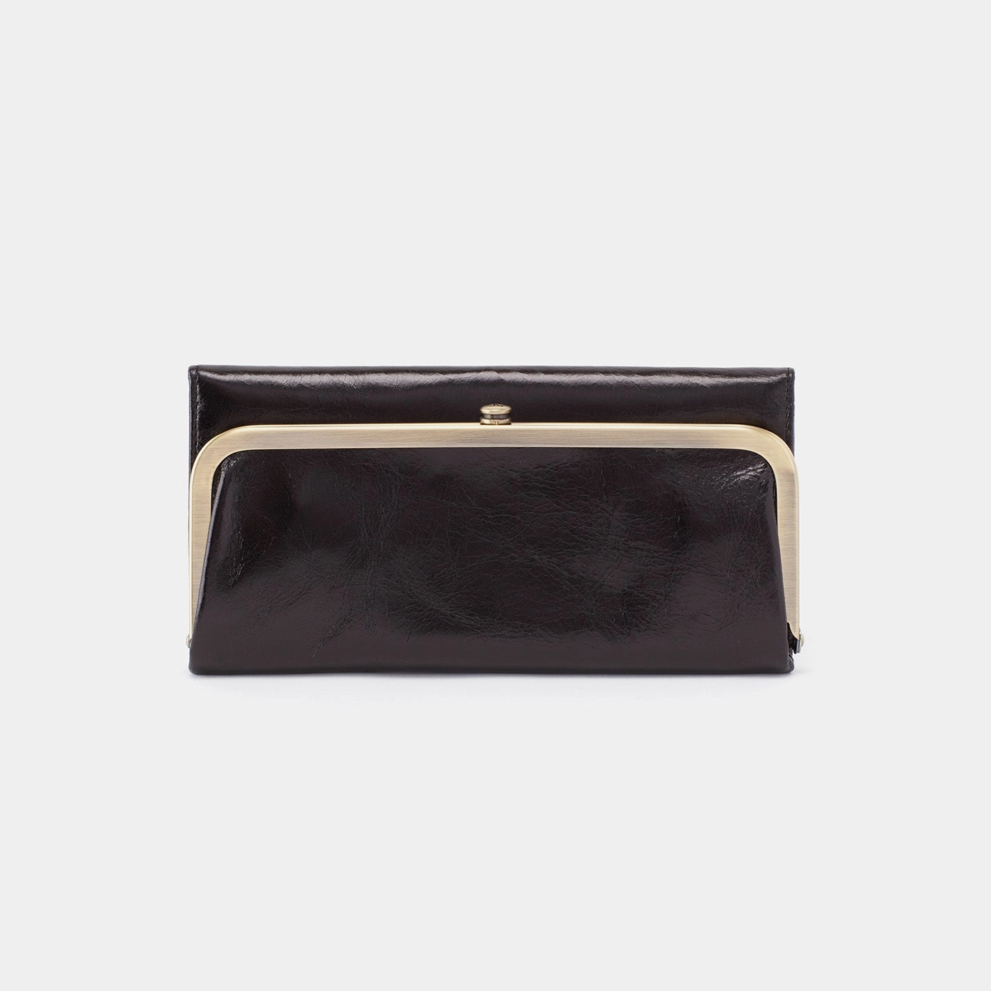Compact Travel Casual Outfit Rachel Continental Wallet in Polished Leather - Black
